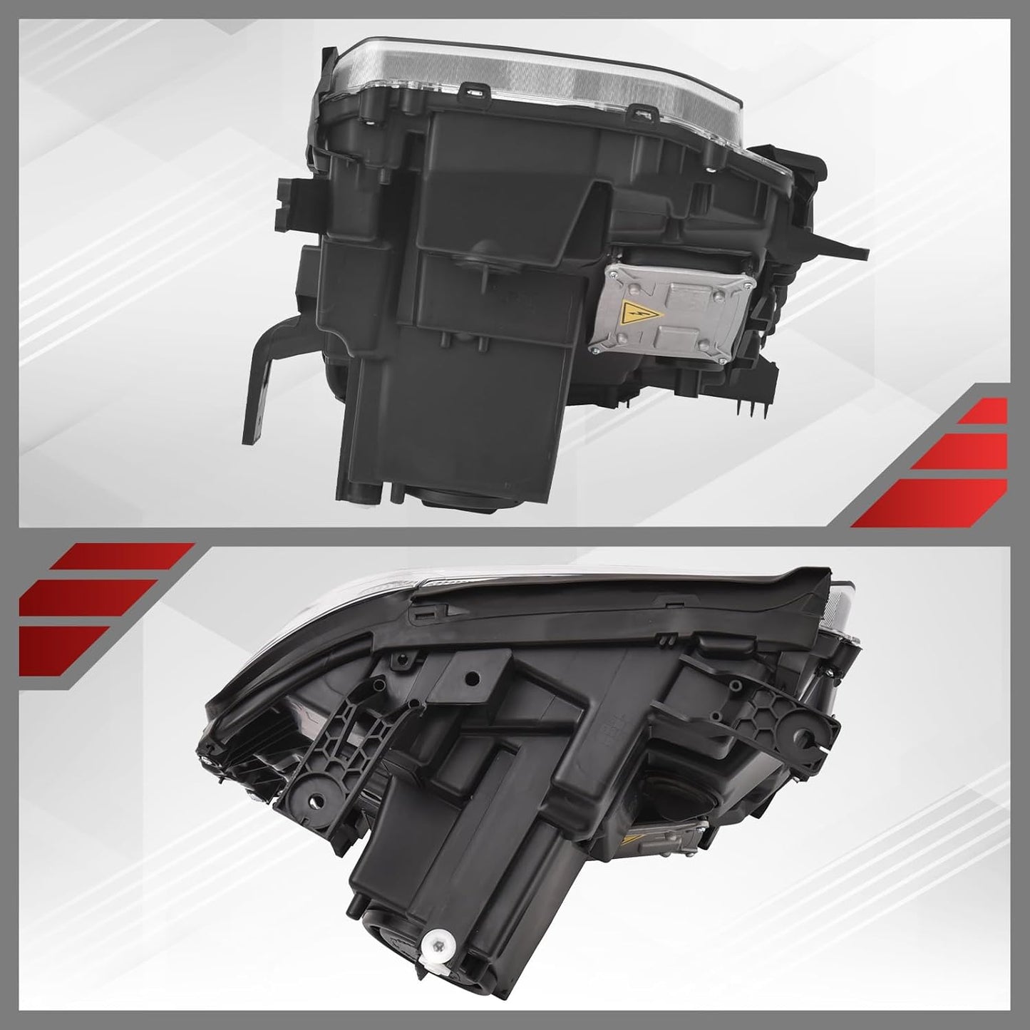 GMC Sierra 1500 Headlight Assembly 2016 2017 2018 Xenon Head Light with LED DRL Turn Signal Light Chrome Housing Clear Lens Left Driver Side GM2502453 84568272