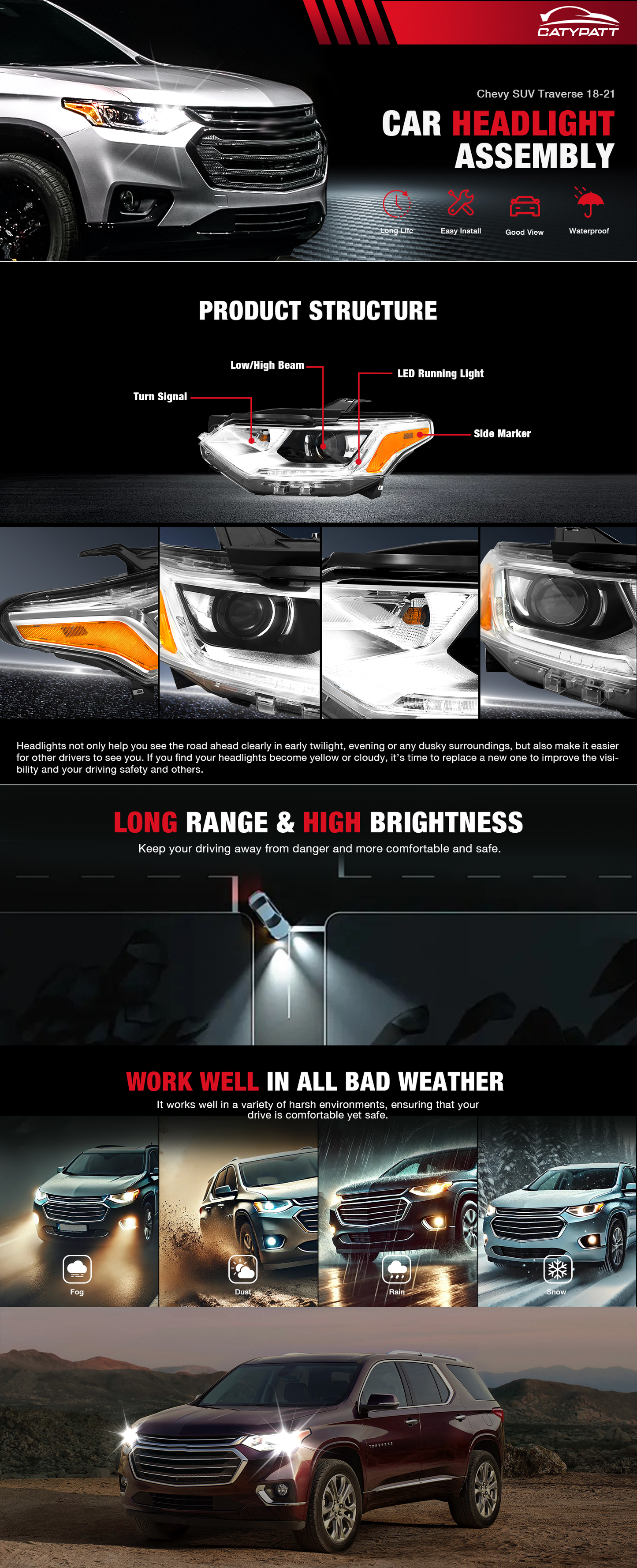 CAHEX International Durastar Headlights Assembly Bulb fits International Durastar 4200, 4300, and 4400 Models